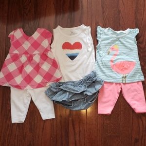 Carter's/oshkosh lot of 3 outfits & 7 tees